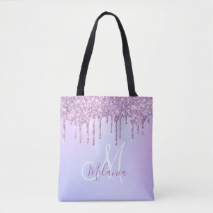 Bolso De Tela Pour de lavanda de goteo púrpura metálica personal
