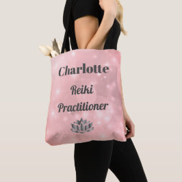 Bolso De Tela Practicante de Reiki con destellos rosados persona