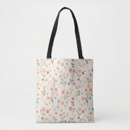 Bolso De Tela Prado de flores silvestres pastel caprichoso