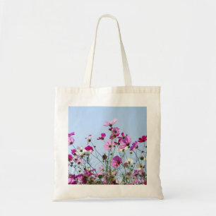 Bolso De Tela Prado de flores silvestres rosas y moradas