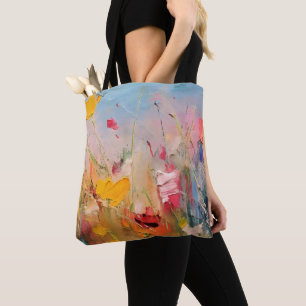 Bolso De Tela Prado de Verano – Flores Silvestres Abstractas Exp