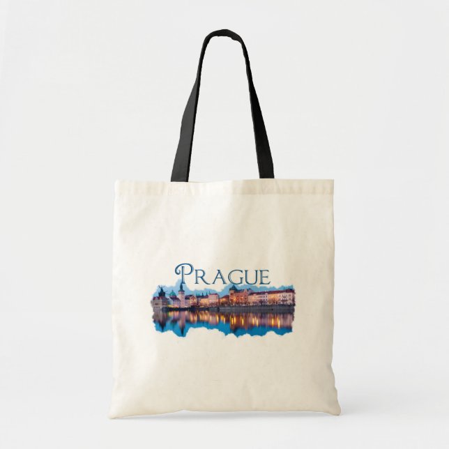 Bolso De Tela Praga: Línea aérea de la noche (Frente)