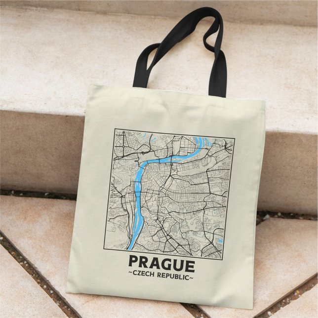 Bolso De Tela Prague, Czech Republic City Map Tote Bag (Subido por el creador)