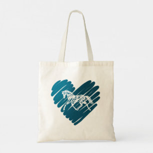 Bolso De Tela Prancing Pony Blue Heart Scribble Design