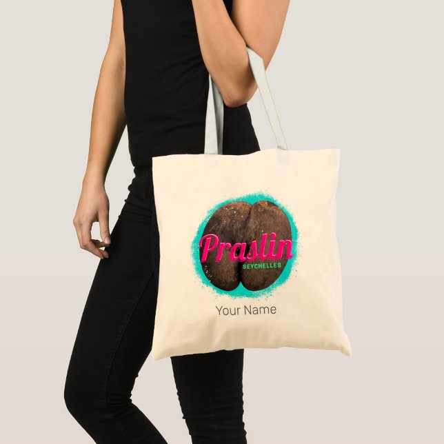 Bolso De Tela Praslin Seychelles, recuerdo de la época del Océan (Anverso (producto))