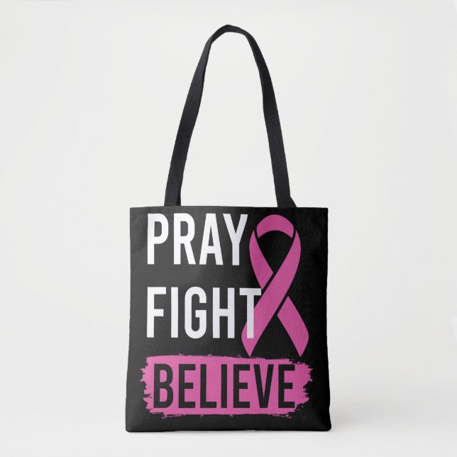 Bolso De Tela Pray Fight Believe Tote (Anverso)