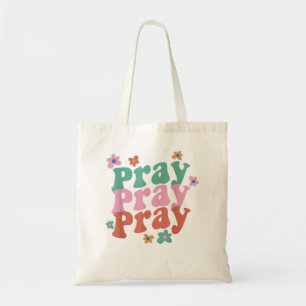 Bolso De Tela Pray Pray Pray Pray Groovy Biblia contra camiseta