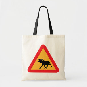 Bolso De Tela Precaución Moose Rótulo de tráfico sueco