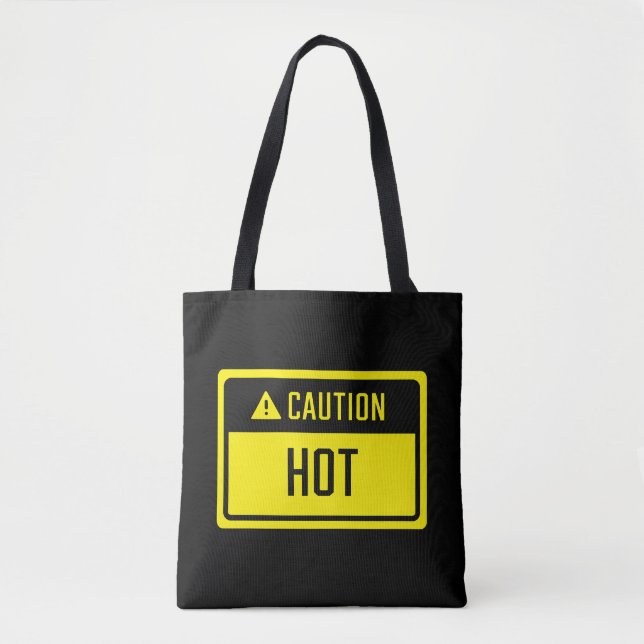 Bolso De Tela Precaución Rótulo caliente (Anverso)