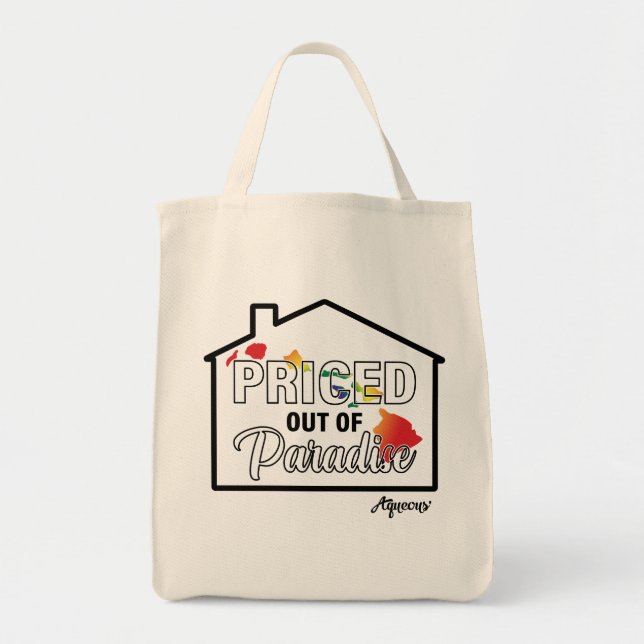 Bolso De Tela Precio fuera del paraíso [negro/arcoiris] (Frente)