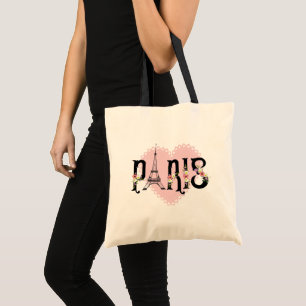 Bolso De Tela Precioso Corazón de París
