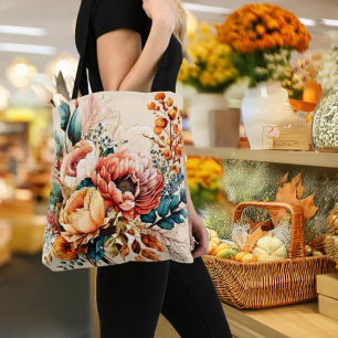 Bolso De Tela Precioso ramo boho de otoño