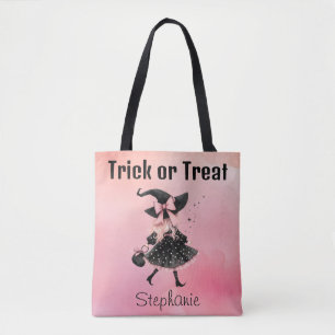 Bolso De Tela Precioso truco o trato de Halloween bruja