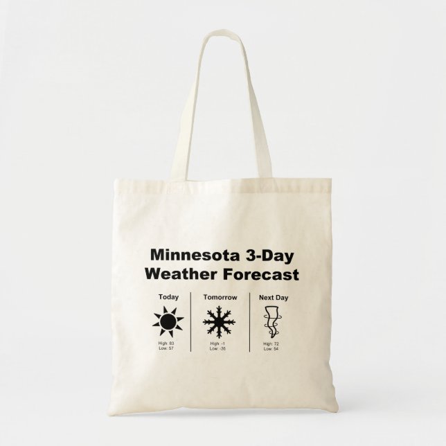 Bolso De Tela Predicción meteorológica de Minnesota (Frente)