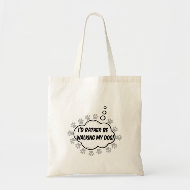 Bolso De Tela Prefiero Caminar Por Mi Perro (Frente)
