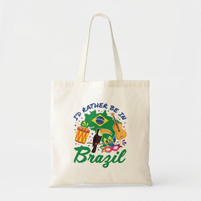 Bolso De Tela Prefiero estar en Brasil, recuerdo de viajes brasi (Frente)