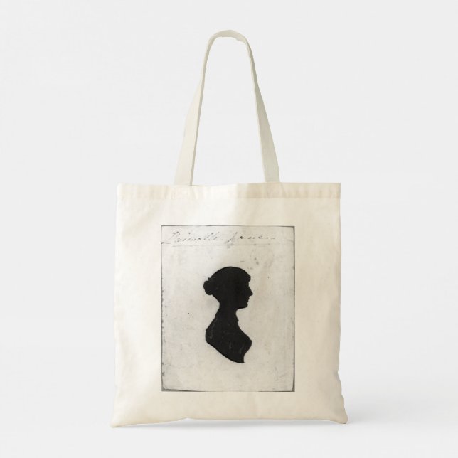 Bolso De Tela Prefiero estar leyendo a Jane Austen: libros y sil (Reverso)