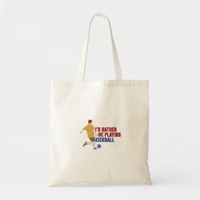 Bolso De Tela Prefiero jugar a KickBall (Frente)