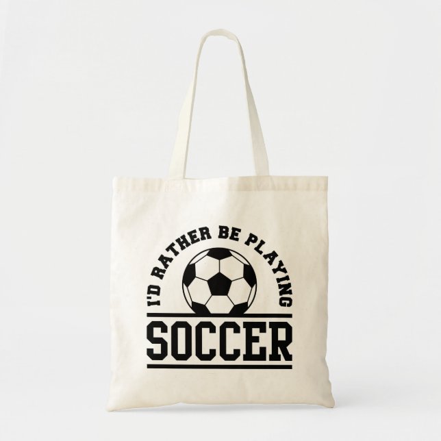 Bolso De Tela Prefiero jugar al fútbol (Frente)