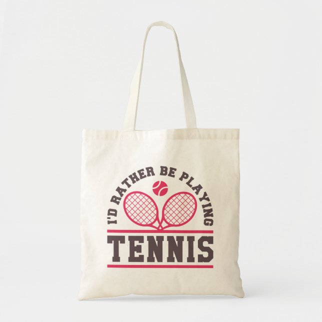 Bolso De Tela Prefiero jugar al tenis (Frente)