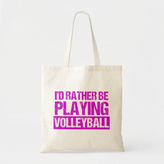 Bolso De Tela Prefiero jugar voleibol (Frente)