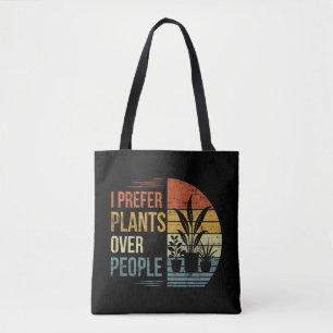 Bolso De Tela Prefiero las Plantas a las Personas Diseño Retro p