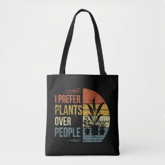 Bolso De Tela Prefiero las Plantas a las Personas Diseño Retro p