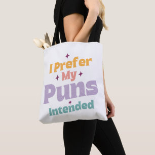 Bolso De Tela Prefiero Mis Puns Para El Chiste Sarcástico Retro