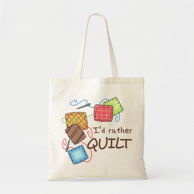 Bolso De Tela Prefiero Quilt (Frente)