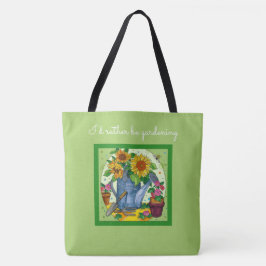 Bolso De Tela Prefiero ser jardinera; verde bonito