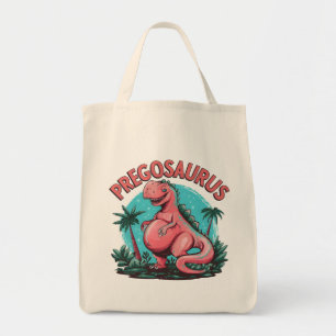Bolso De Tela Pregosaurus Funny Pregnancy Invitación Dino Mom