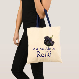 Bolso De Tela Pregúntame sobre el Rosa púrpura de Reiki