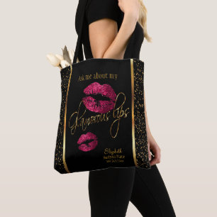 Bolso De Tela Pregúntame sobre mis labios glamorosos - diseño