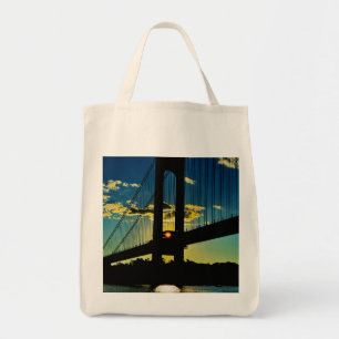 Bolso De Tela Prendas: Puesta de sol del puente Verrazzano de NY