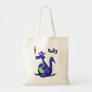 Bolso De Tela Preocupado Personalizado de dragón morado