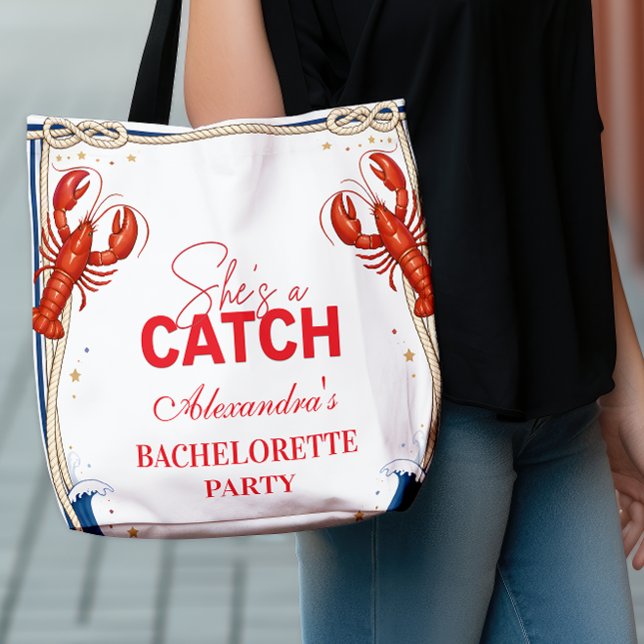 Bolso De Tela Preppy Lobster Seaside Bachelorette Party (Subido por el creador)