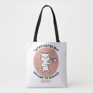 Bolso De Tela Presentado pero dispuesto a discutir sobre gatos -