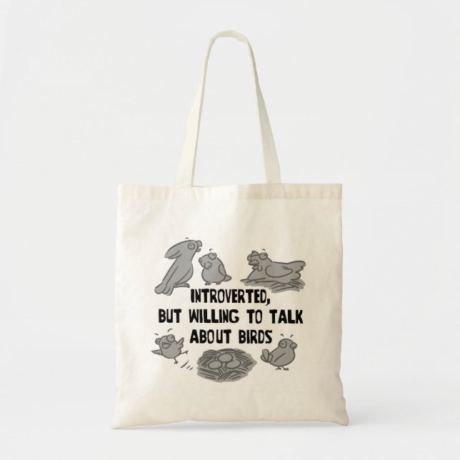Bolso De Tela Presentado pero dispuesto a hablar de aves (Frente)