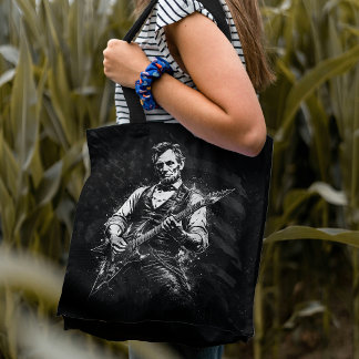 Bolso De Tela President Abraham Lincoln Playing Guitar