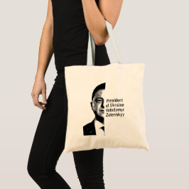 Bolso De Tela Presidente de Ucrania Zelenskyy mitad retrato de a