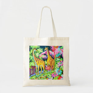 Bolso De Tela Presupuesto BagTote de la selva de la jirafa