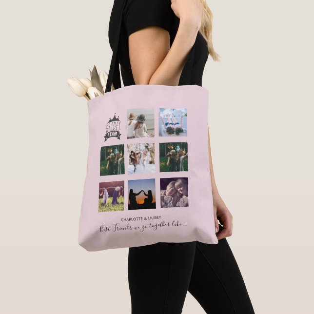 Bolso De Tela PRESUPUESTO Bridesmaid Regalos COLLAGES DE FOTOS C (Detalle)