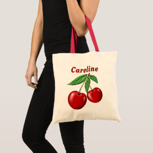 Bolso De Tela Presupuesto personalizado de las cerezas rojas