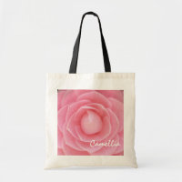 Presupuesto rosado bonito Totebag de la camelia