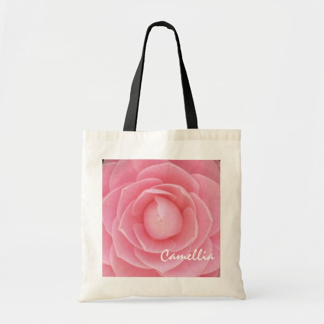 Bolso De Tela Presupuesto rosado bonito Totebag de la camelia (Frente)