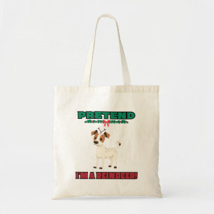 Bolso De Tela Pretende que soy reno, perro, gato russel terrier