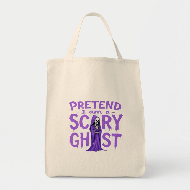 Bolso De Tela Pretende que soy un fantasma aterrador - Halloween (Frente)