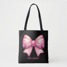 Bolso De Tela Pretty Pink Bow Tote Bag