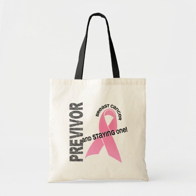 Bolso De Tela Previvor 1 cáncer de pecho (Frente)