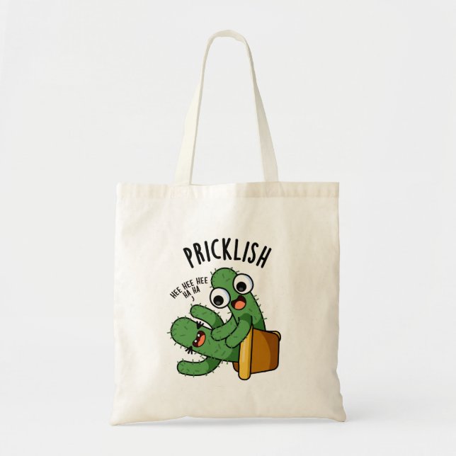 Bolso De Tela Pricklish Funny Cactus Puns (Frente)